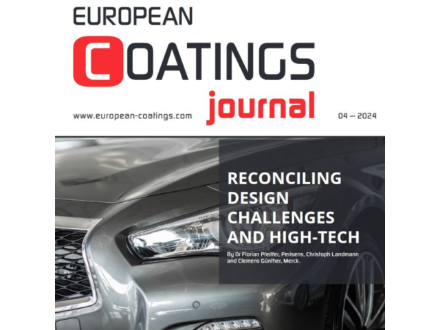 Ausgabe April 2024, European Coatings Journal (ECJ)
C. Landmann (Merck), F. Pfeiffer (perisens) und C. Günther (Merck)
